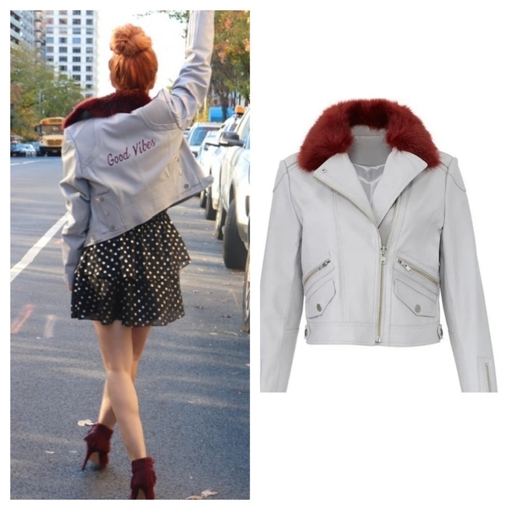 Samantha Sipos Gray “Good Vibes” Leather Jacket